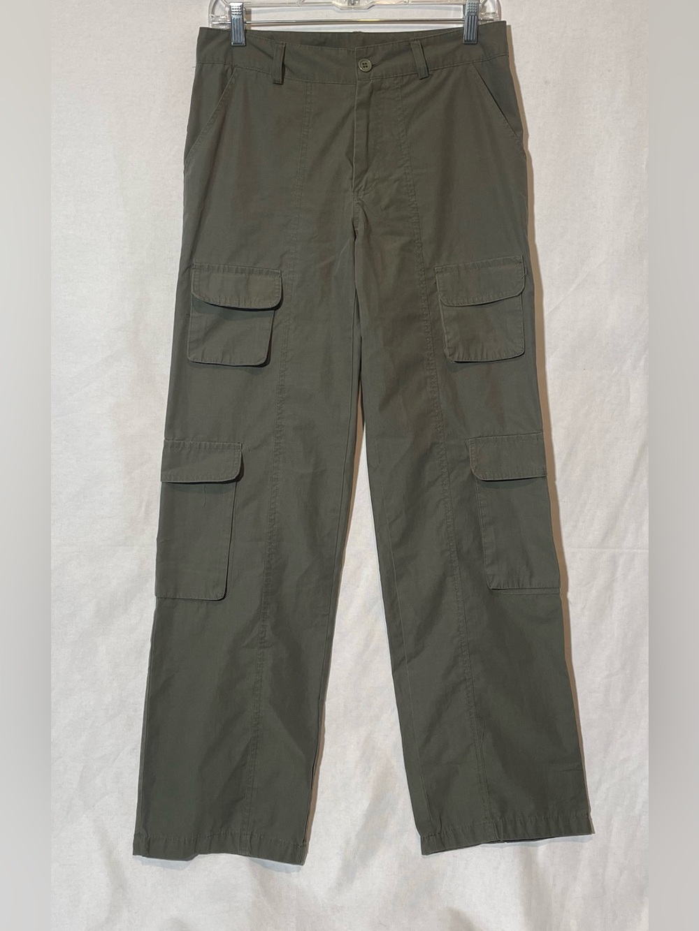 Essentials Olive Cargo Pants with Multiple Flap Pockets
